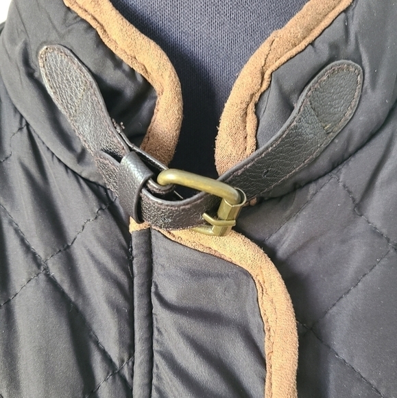 U2B Quilted Bomber Jacket Black & Brown Full Zip Size Small - Picture 6 of 10